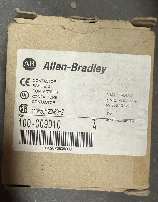 100-C09D10 Contactor AB 100C09D10 PLC New in Box Free Shipping ALLEN BRADLEY PLC