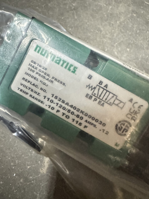 NEW NUMATICS 152SA402K000030 SOLENOID VALVE MK 15 SERIES MK15