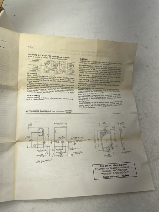 NEW CUTLER HAMMER E64CXX4C PHOTOELECTRIC THRU-BEAM  EMITTER