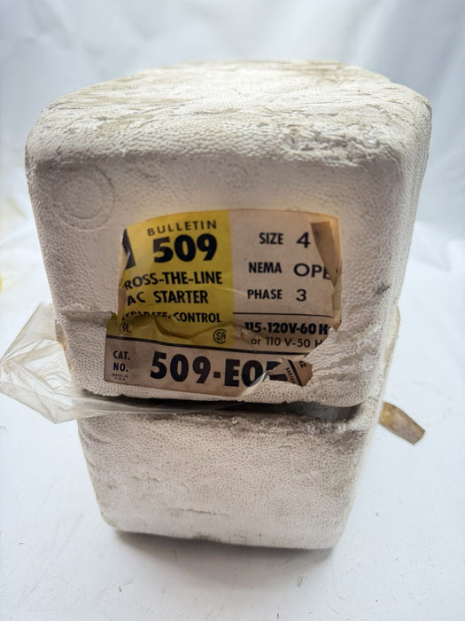 ALLEN BRADLEY 509-EOD Nema Size 4 Starter Contactor Overload Block Auxillary