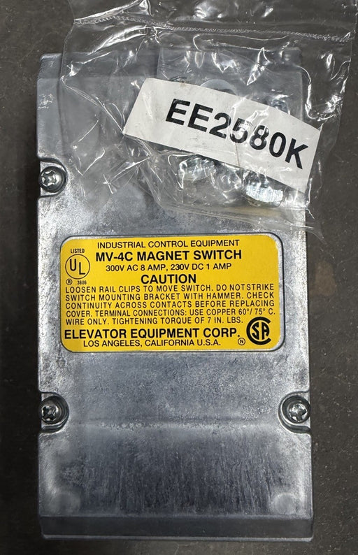 ELEVATOR EQUIPMENT MV-4C Magnet Leveling Switch 300vac 230vdc 8 AMP W/ HARDWARE