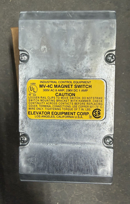 ELEVATOR EQUIPMENT MV-4C Magnet Leveling Switch 300vac 230vdc 8 AMP W/ HARDWARE