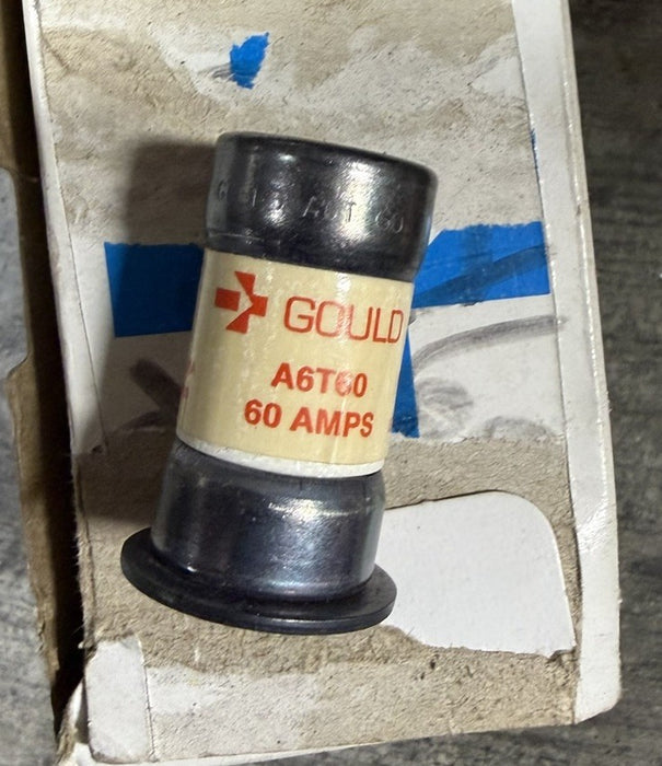 Lot of 10 New Gould Shawmut Mersen 60 Amp Fuses 600 VAC Class T A6T60