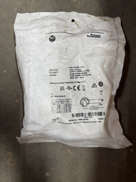 NEW! Allen Bradley Proximity Switch 871TM-B15N30-N3 SER A