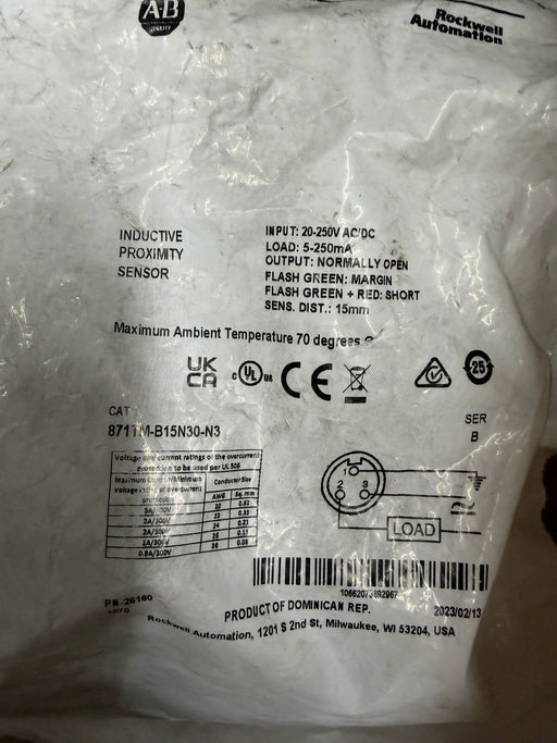 NEW! Allen Bradley Proximity Switch 871TM-B15N30-N3 SER A