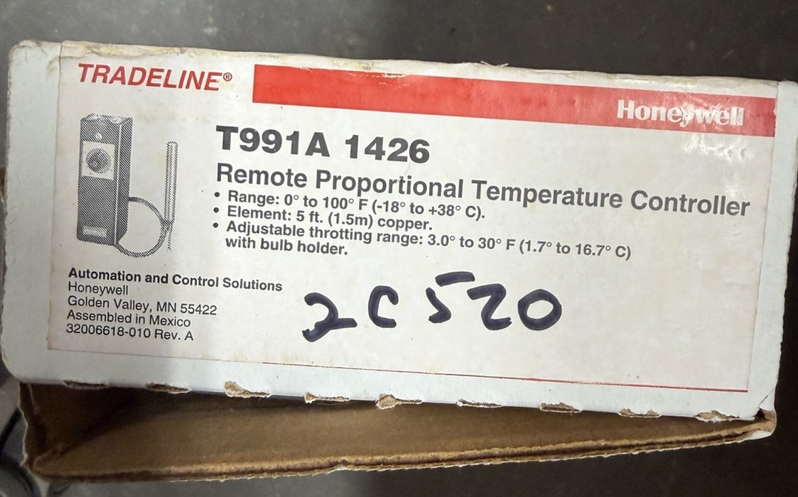 HONEYWELL T991A-1426 T991A1426 REMOTE PROPORTIONAL TEMP CONTROLLER TRADELINE NIB