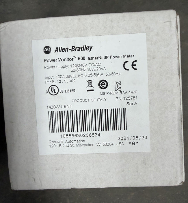 ALLEN BRADLEY 1420-V1-ENT NEW POWER MONITOR 500 EtherNetIP POWER METER