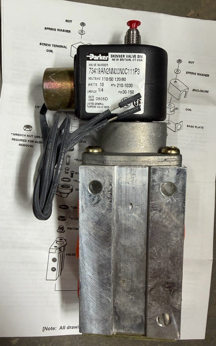 PARKER 73419AN2NN00N0C111P3 4-Way Solenoid Valve NEW IN BOX AIR VALVE
