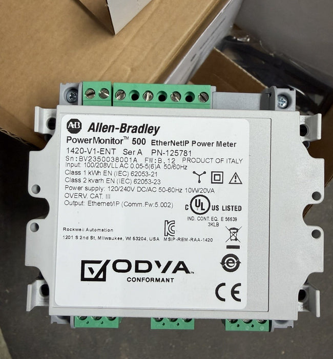 ALLEN BRADLEY 1420-V1-ENT NEW POWER MONITOR 500 EtherNetIP POWER METER