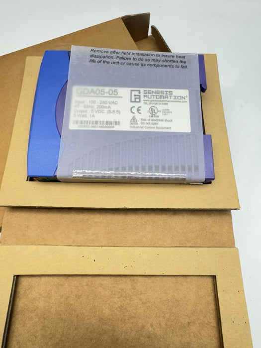 Genesis Automation GDA05-05A DIN Rail Power Supply 5W 5VDC UL508 Class 2