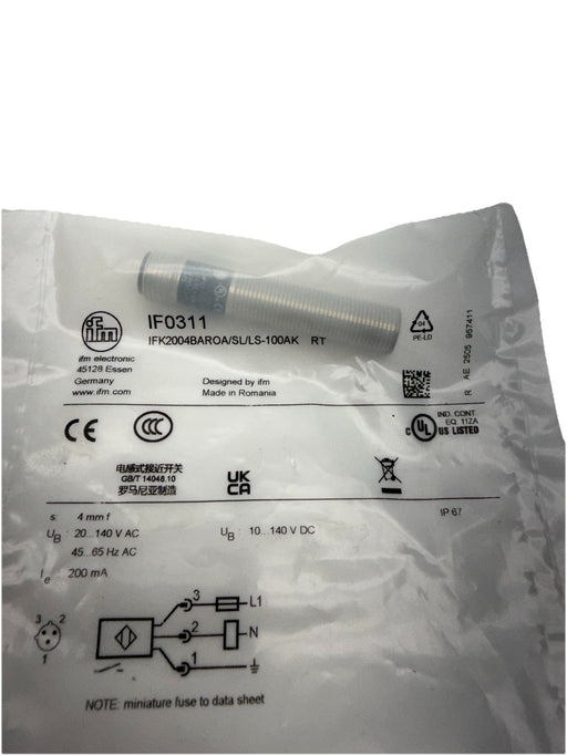 EFECTOR IFK2004BAROA/SL/LS-100AK RT IF0311 / IFK2004BAROASLLS100AKRTIF0311 NEW