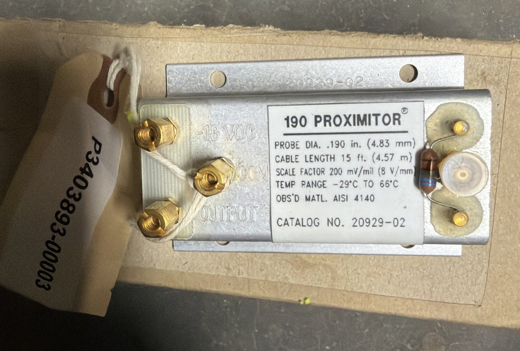 Bently Nevada 190 Proximitor 20929-02 for P3403893-00300 / P340389300300