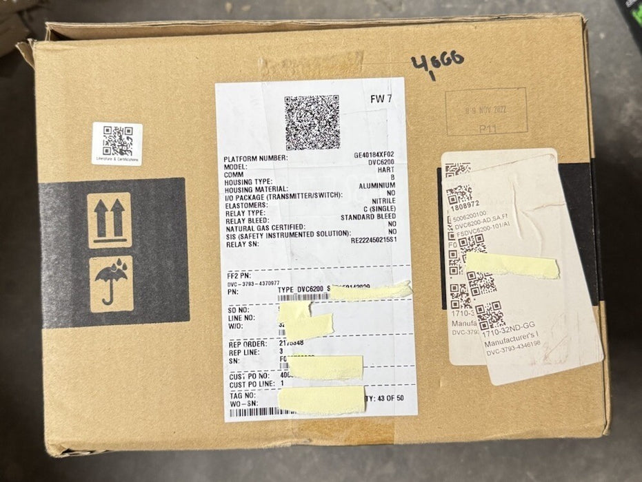 NEW FISHER DVC6200 FIELDVUE ELECTRO PNEUMATIC VALVE POSITIONER NIB GE40184XF02