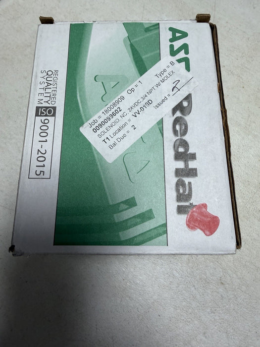 NEW 8210G095 ASCO REDHAT 24VDC 1 WAY 3/4" SOLENOID VALVE RPLS 8210D95 REDHAT
