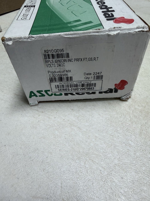 NEW 8210G095 ASCO REDHAT 24VDC 1 WAY 3/4" SOLENOID VALVE RPLS 8210D95 REDHAT