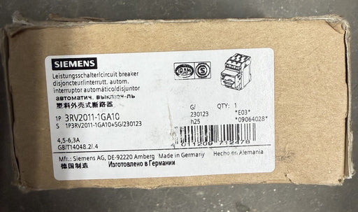 NEW SIEMENS 3RV2011-1GA10 SIRIUS MANUAL MOTOR STARTER 4.5 A - 6.3  AMPS 3P