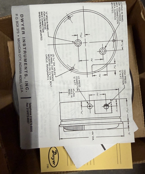 Dwyer Magnehelic 2210 Differential Pressure Gauge 0-10 Inches Of Water INH20