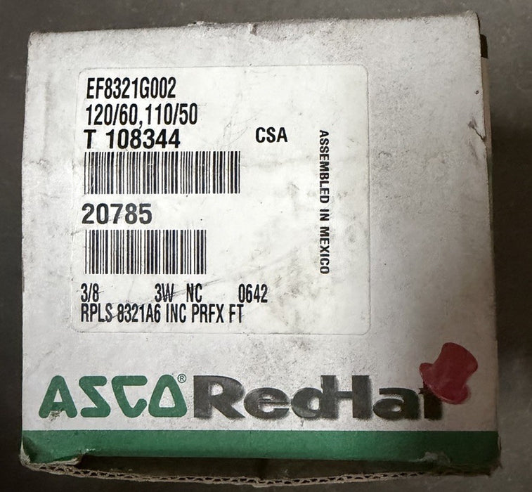 ASCO EF8321G002 NEW IN BOX 120VAC SOME DUST FROM STORAGE