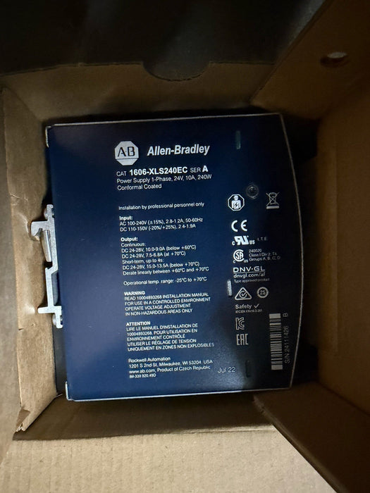 1606-XLS240EC ALLEN BRADLEY DC POWER SUPPLY VAC/VDC INPUT  24VDC OUT 10A