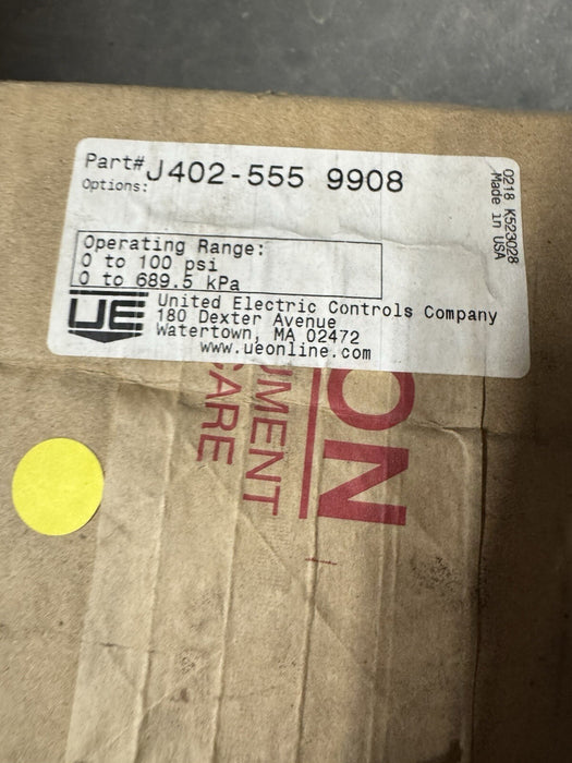 UNITED ELECTRIC J402-555-9908 SWITCH NIB 0-100 PSI
