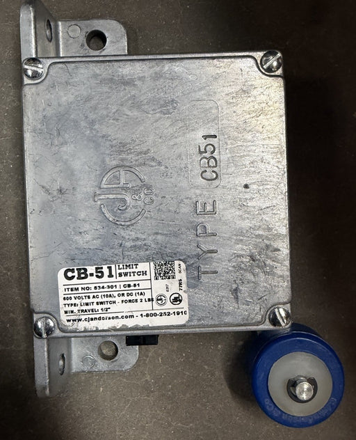 NEW CJ ANDERSON & CO CB-51 Elevator  Contact Limit Switch ROLLER ARM CAR SWITCH