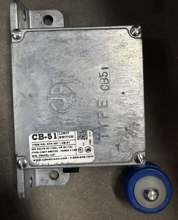 NEW CJ ANDERSON & CO CB-51 Elevator  Contact Limit Switch ROLLER ARM CAR SWITCH