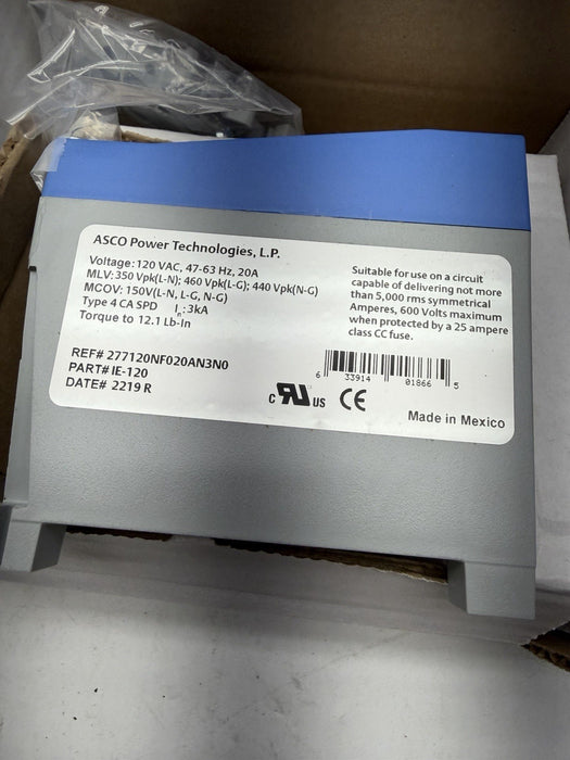 ASCO / EMERSON / ISLATROL IE120 OR 1E-120 Model 277 SURGE PROTECTING DEVICE
