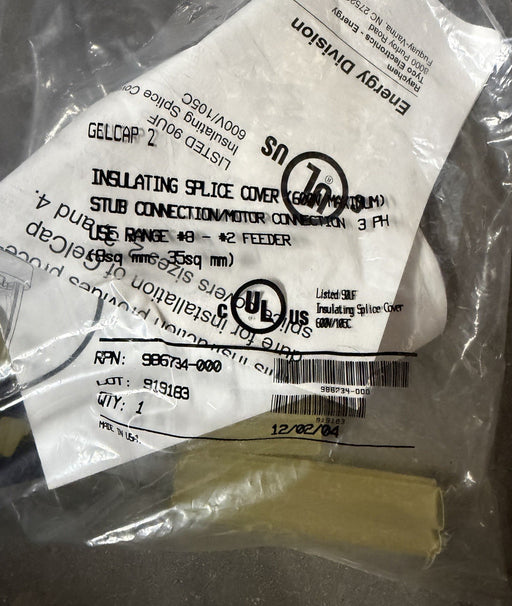 Raychem GELCAP-2 Insulating Splice Cover for 600V Cable sealed GEL CAP 2