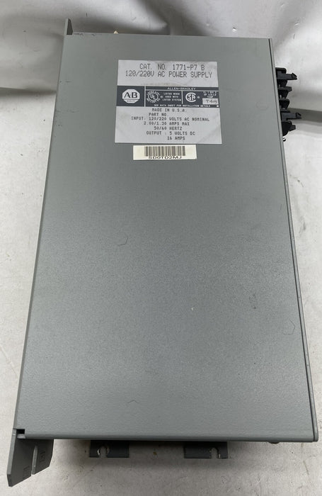 ALLEN BRADLEY 1771-P7 SERIES B 120 / 220 VAC POWER SUPPLY FOR PLC-5 PLC/5 PLC
