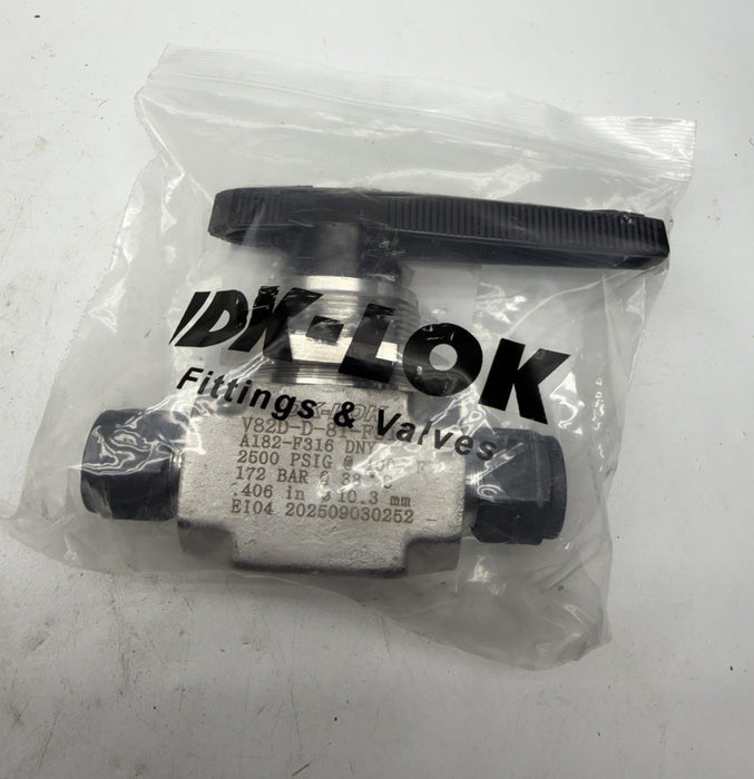Dk-lok V82D-D-8T-F316 Manual Stainless Ball Valve 1/2in Npt