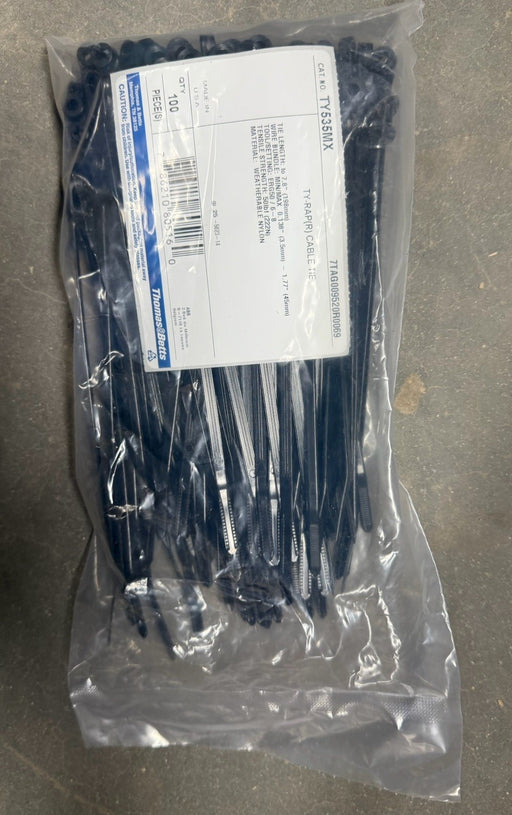100 qty weather resistant black ty-rap 7.8