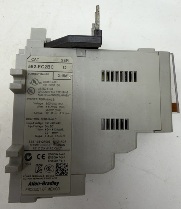 592-EC2BC  ALLEN BRADLEY E3 PLUS OVERLOAD RELAY 592EC2BC /C 3-15 Amp
