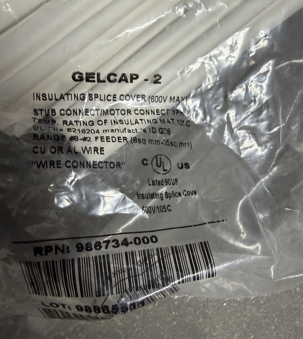 Raychem GELCAP-2 Insulating Splice Cover for 600V Cable sealed GEL CAP 2