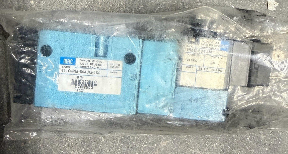 New MAC Valves 811C-PM-594JM-152 Solenoid Valve 110/120V Coil W/ MANUAL OPERATOR