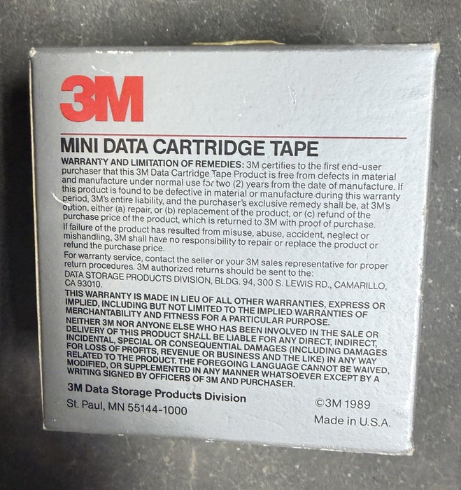 3M DC 100A Mini Data Cartridges New Box of 5 sealed Mint Condition Free Shipping
