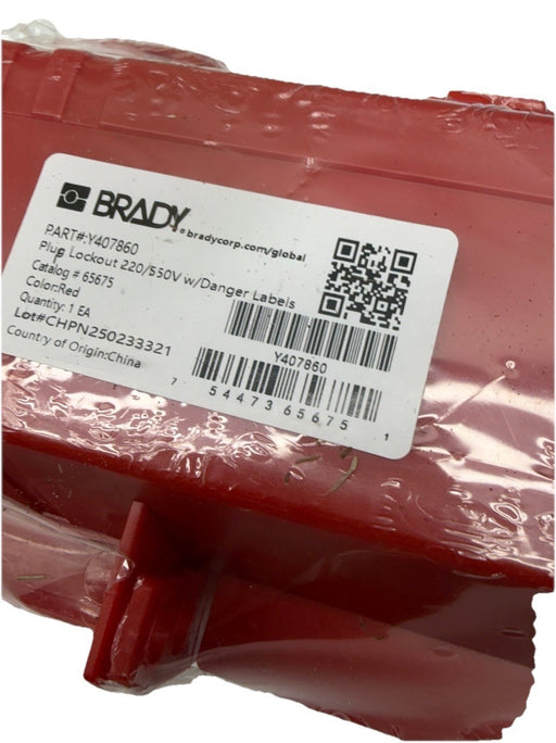 Brady Y407860 Plug Lockout With Danger Labels 220/550V