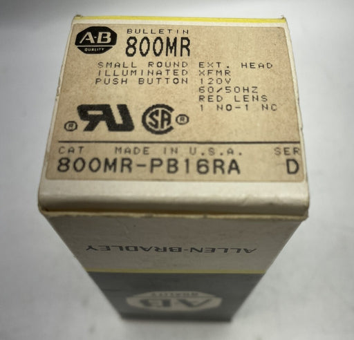 NEW Allen Bradley 800MR-PB16 SMALL ILLUMINATED PUSHBUTTON RED 800MR-PB16RA