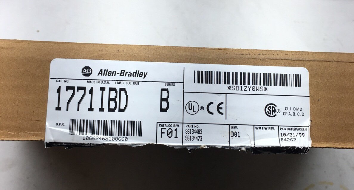 NEW 1771-IBD ALLEN-BRADLEY 1771IBD/B INPUT MODULE 10 - 30 VDC SERIES B  NIB