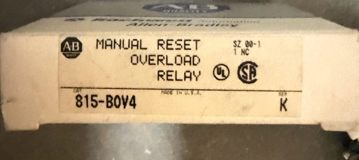 Allen Bradley 815-BOV4 Overload Relay nib