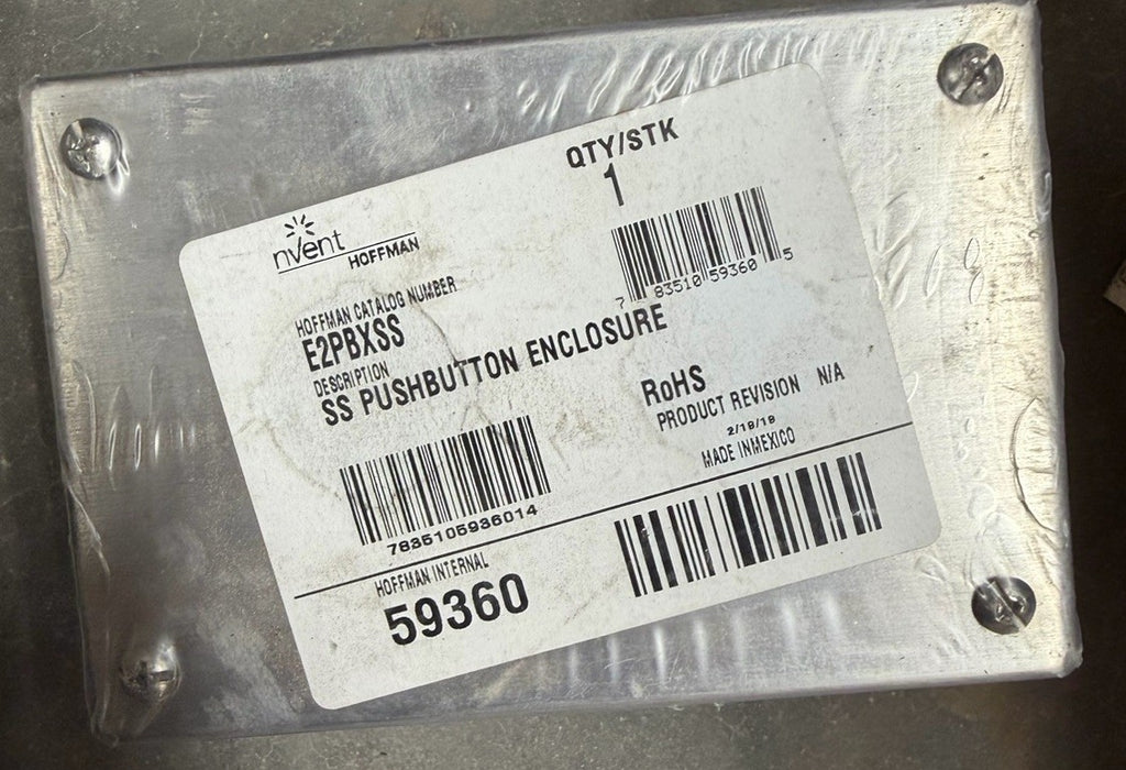 NVENT E2PBXSS E2PBXSS SS PUSHBUTTON ENCLOSURE 2 FRONT PB KNOCKOUT HOFFMAN 59360