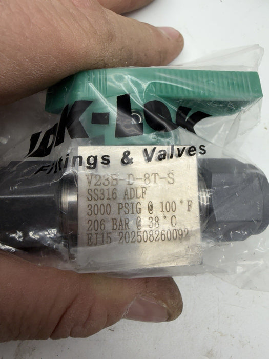 DK-Lok V23B-D-8T-S 1/2" Instrument Plug Valve 316 SS SWAGELOK Equivalent