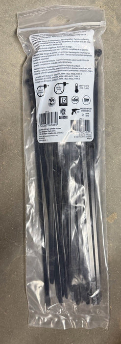 50 qty weather resistant black ty-rap 13.4" x .27" by abb tyrap