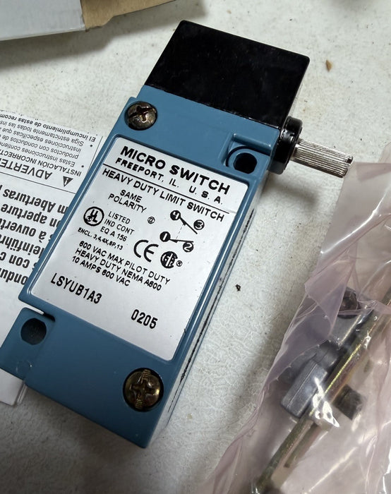 Honeywell LSYUB1A3-2D Micro Switch NEW ADJUSTABLE ROLLER LEVER ARM DOOR PLATE