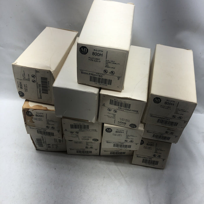 NEW ALLEN BRADLEY 800H-PRDH16G DUAL INPUT HIGH VISIBILITY GREEN PILOT LIGHT