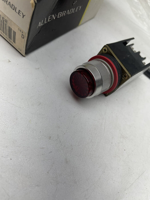 New In Box Allen Bradley 800MR-P16R SER D PILOT LIGHT SMALL RED CAP 120VAC XFMER