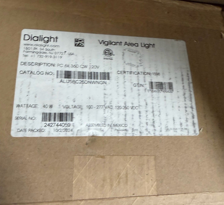 DIALIGHT Vigilant LED AREA LIGHT  ALU5BC26DNWNGN  40w  100-277vac  LAMP ALU5