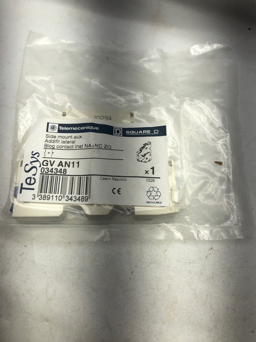 NEW TELEMECANIQUE GV AN11 BY SQUARE D TeSys SIDE MOUNT AUXILIARY CONTACT 034348