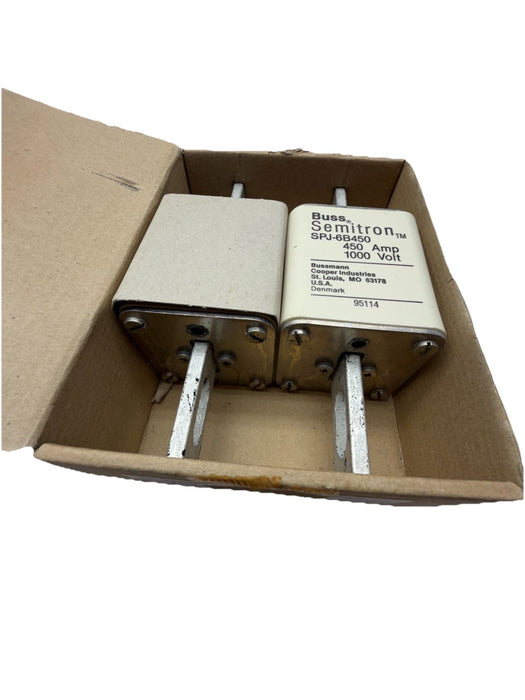 SET OF 2  BRAND NEW- Bussmann BUSS SEMITRON SPJ-6B450 450A 1000V Fuses