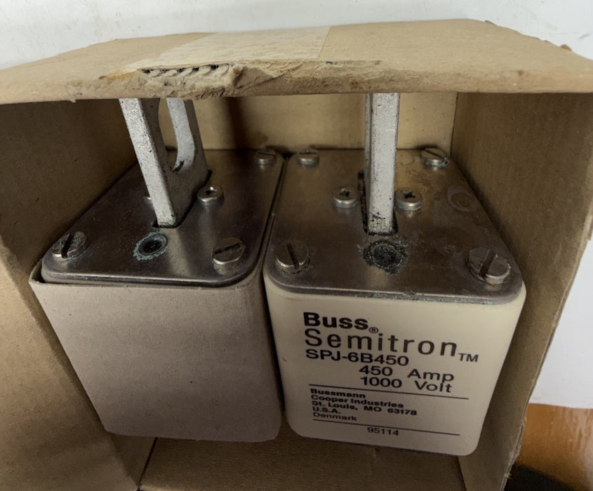 SET OF 2  BRAND NEW- Bussmann BUSS SEMITRON SPJ-6B450 450A 1000V Fuses