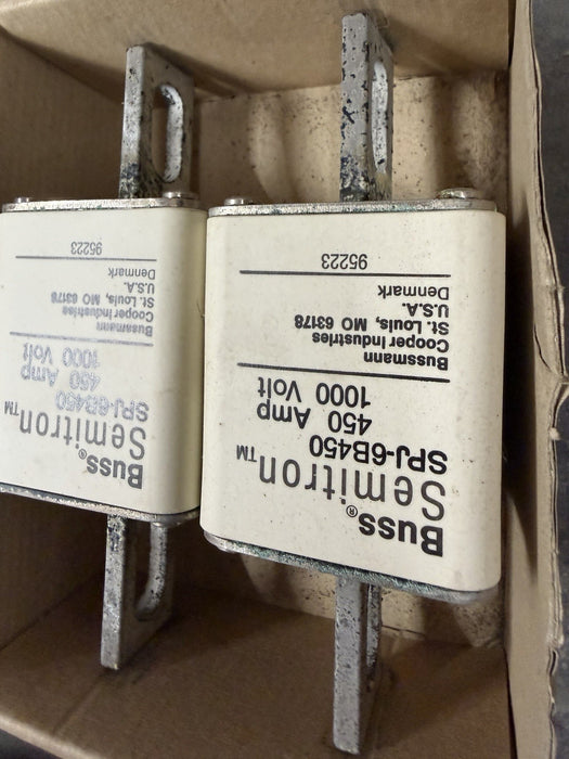 SET OF 2  BRAND NEW- Bussmann BUSS SEMITRON SPJ-6B450 450A 1000V Fuses